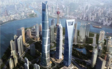 Elkészült Kelet-Ázsia legmagasabb épületének váza Sanghajban